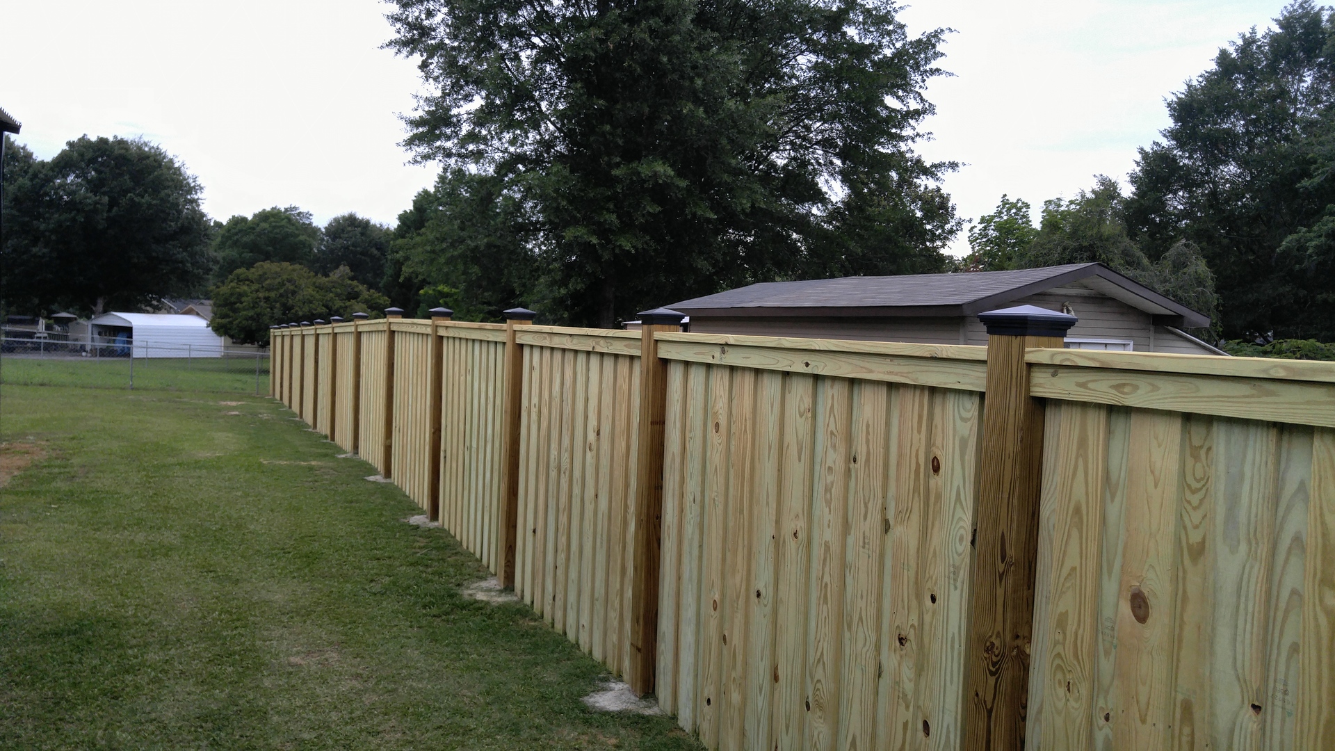 long wooden fence